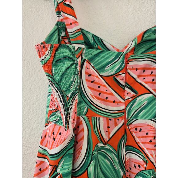 Hell Bunny Watermelon Print Summer Dress 4XL Cotton Stretch Fit & Flare - Picture 6 of 11